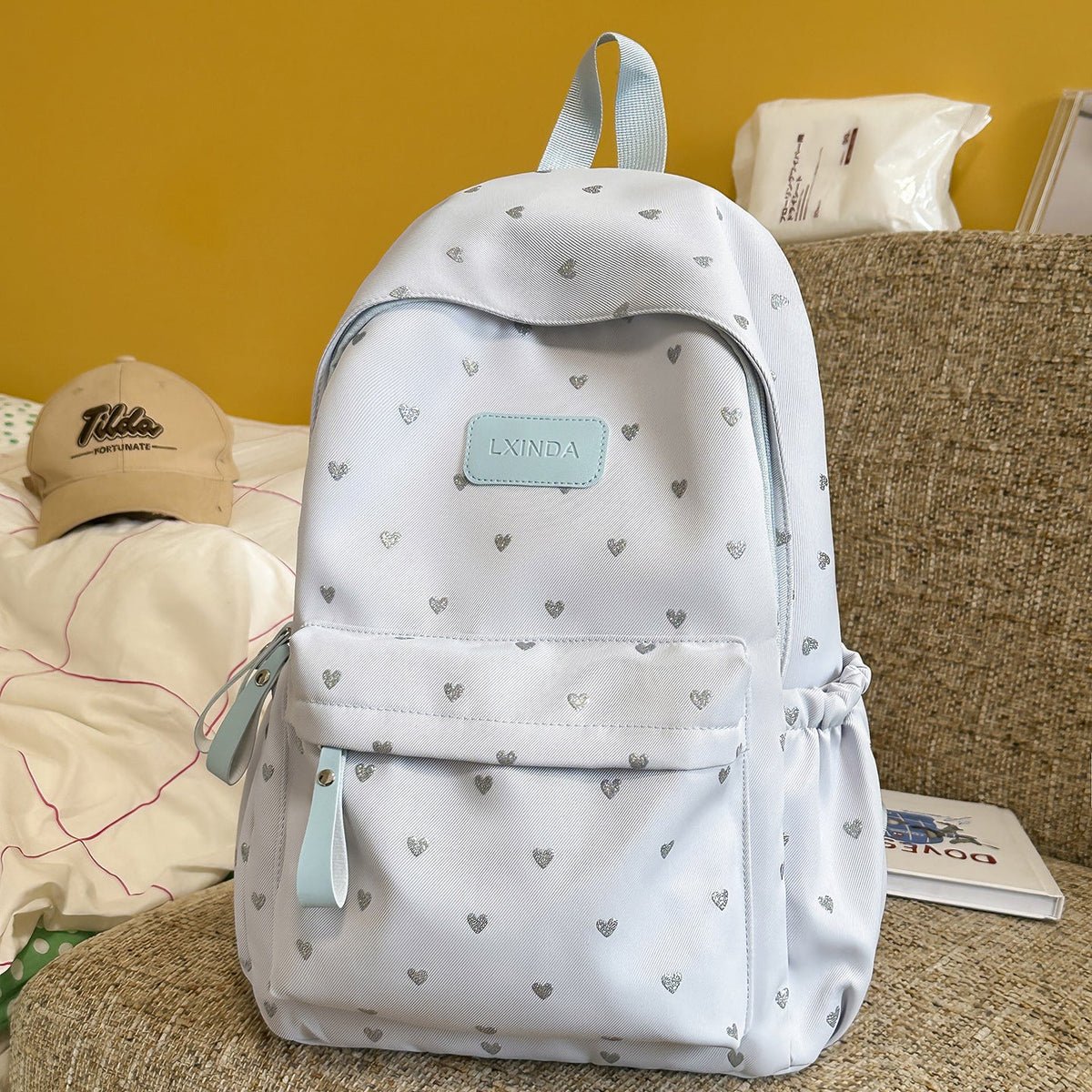Fun Heart-Print Backpack LoungeYard — product view 6