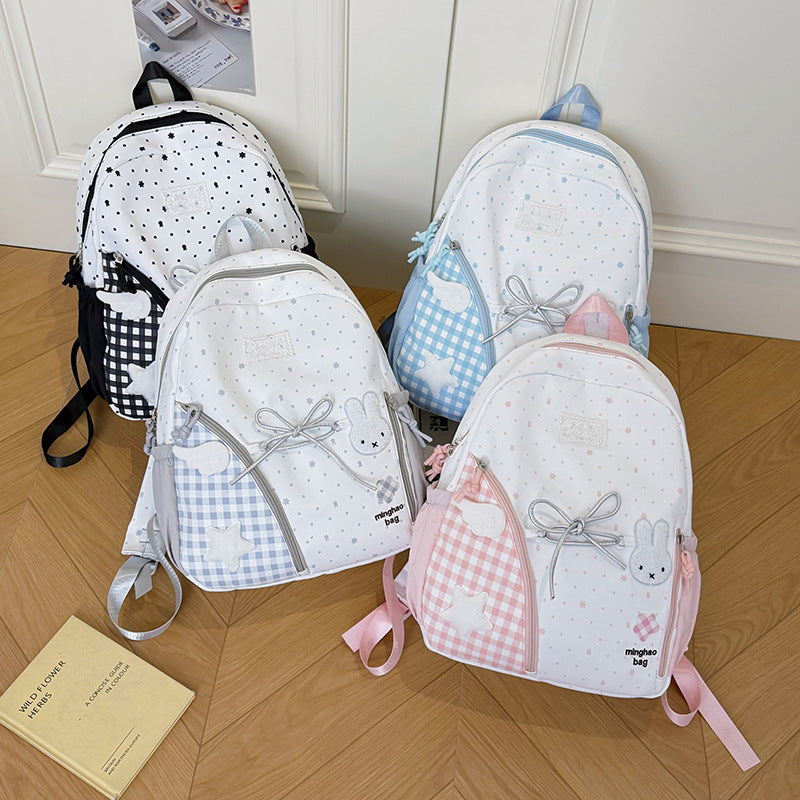 Cute Illustrated Star-Print Backpack LoungeYard — product view 4
