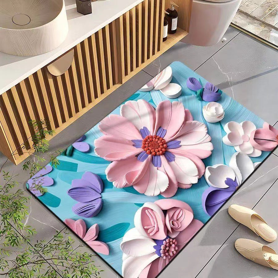 Leaf-Patterned Bathroom Mat LoungeYard — product view 6