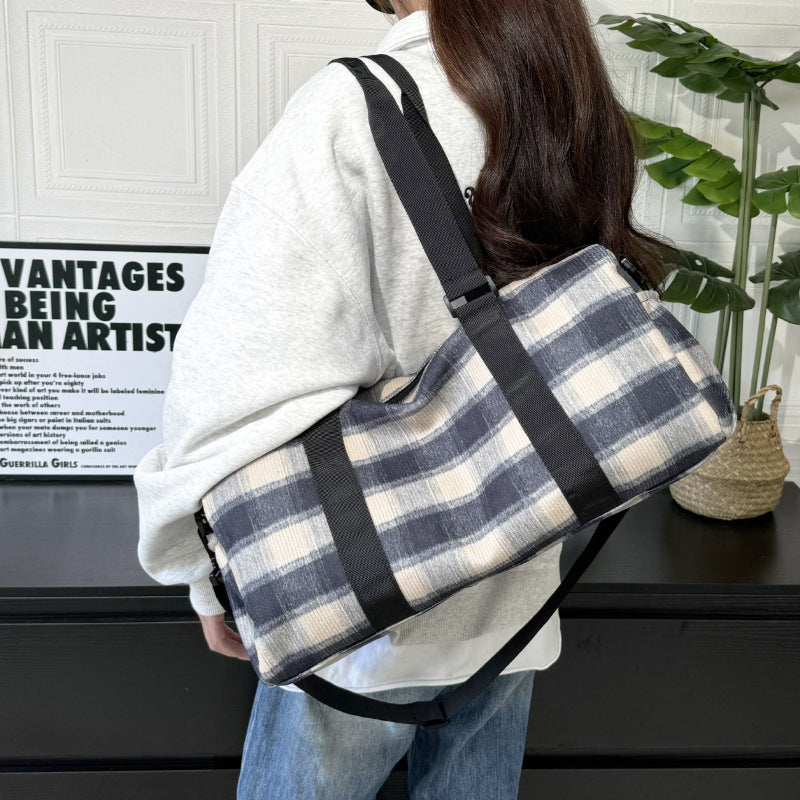 Stylish Checkered Gym Duffle Bag LoungeYard — product view 1