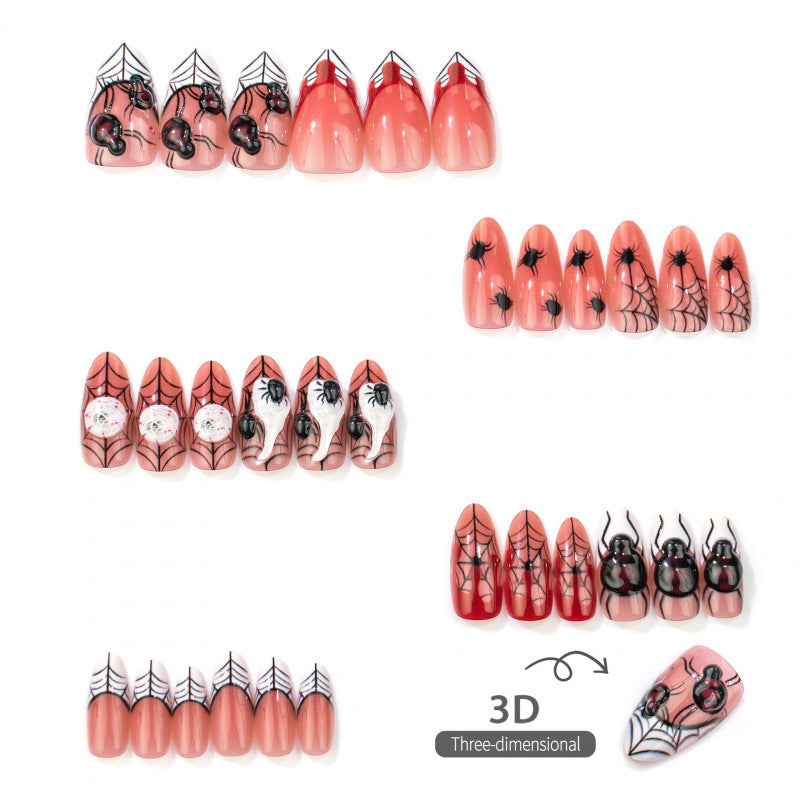 Gothic Spider-Themed Press-On Nail Art Set — product view 3