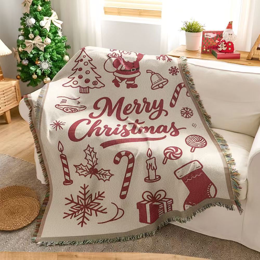 Festive Holiday-Themed Throw Blanket — product view 1