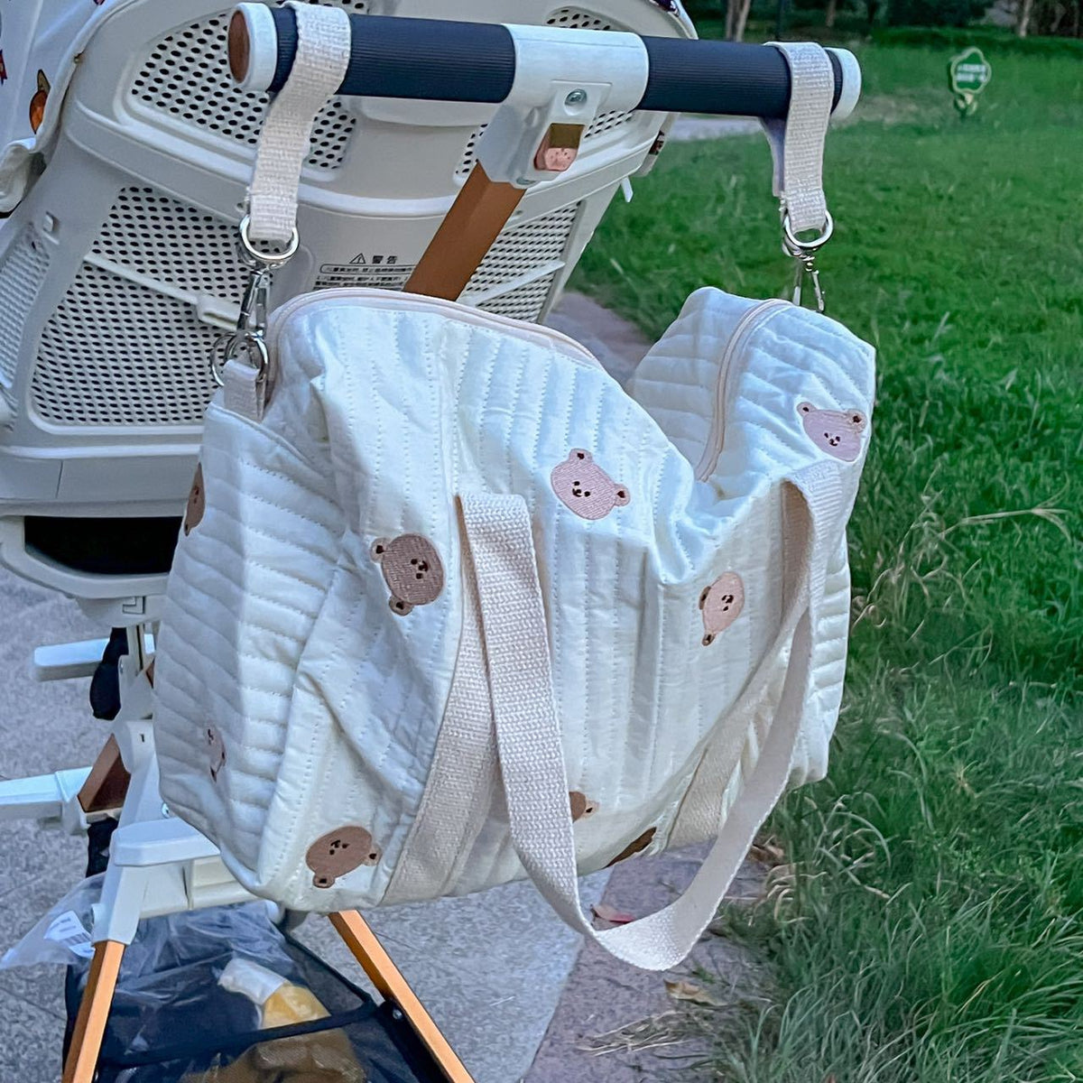 Quilted Baby Diaper Backpack — product view 3