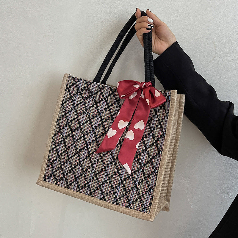 Decorative Quilted Tote Bag — product view 7
