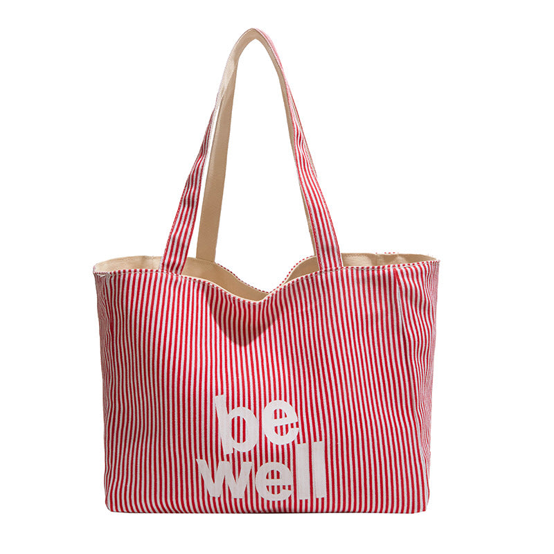 Striped Canvas Tote Bag — product view 5