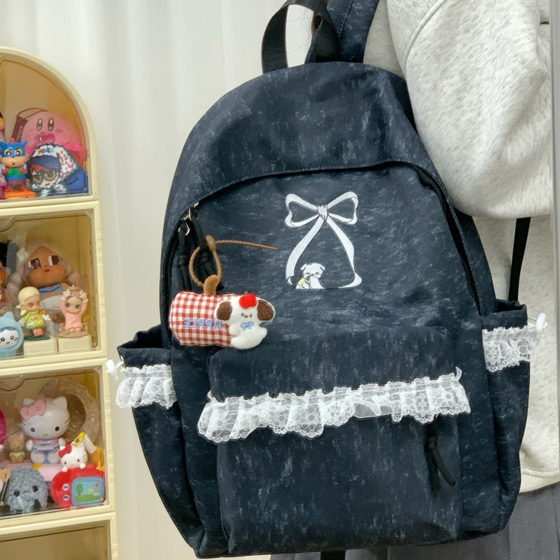 Decorative Lace-Trimmed Backpack LoungeYard — product view 6