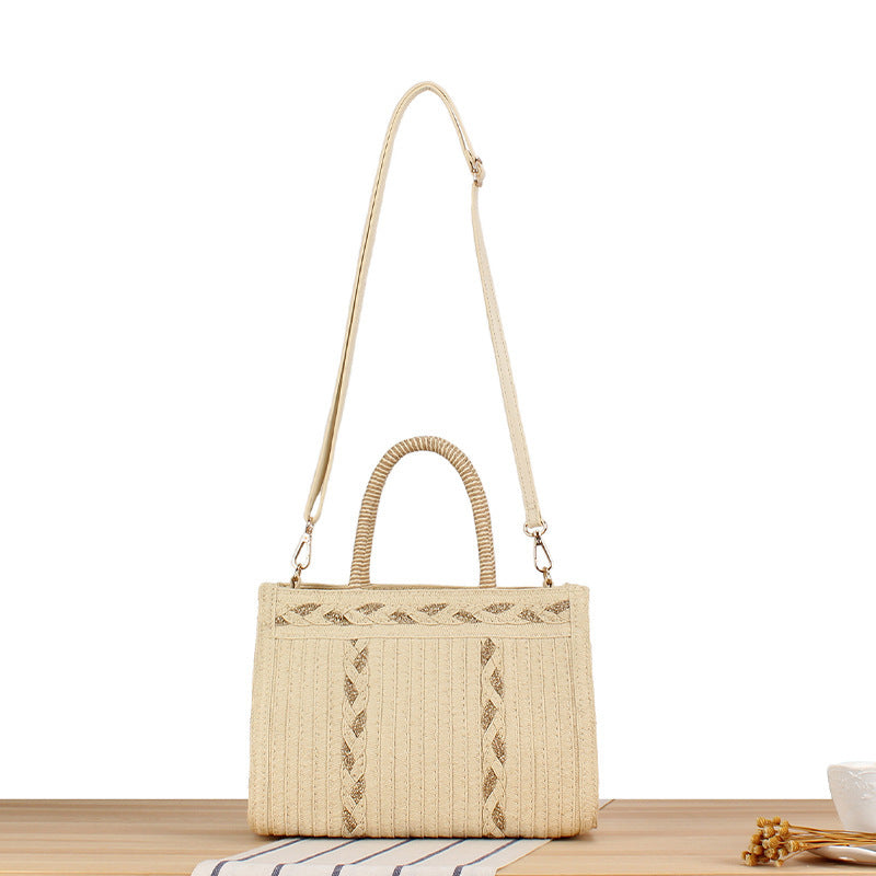 Stylish handbag with artistic ribbed design LoungeYard — product view 2