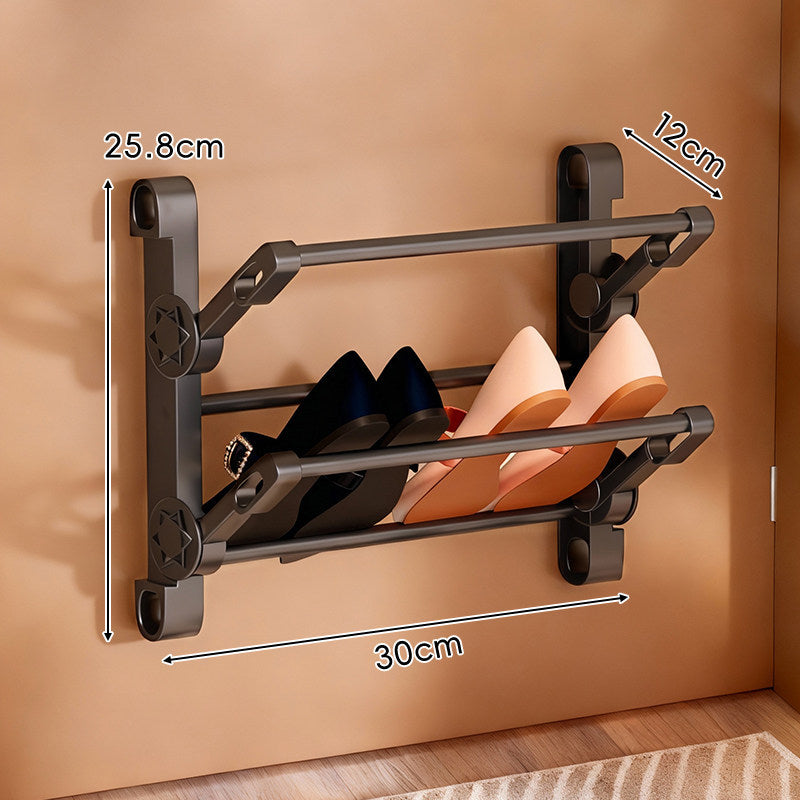 Over-Door Adjustable Two-Tier Angled Shoe Organizer Rack — product view 4