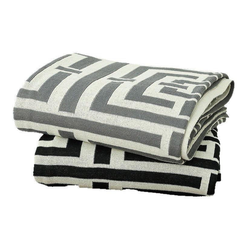 Women's decorative comfort blanket in modern geometric design LoungeYard — product view 5