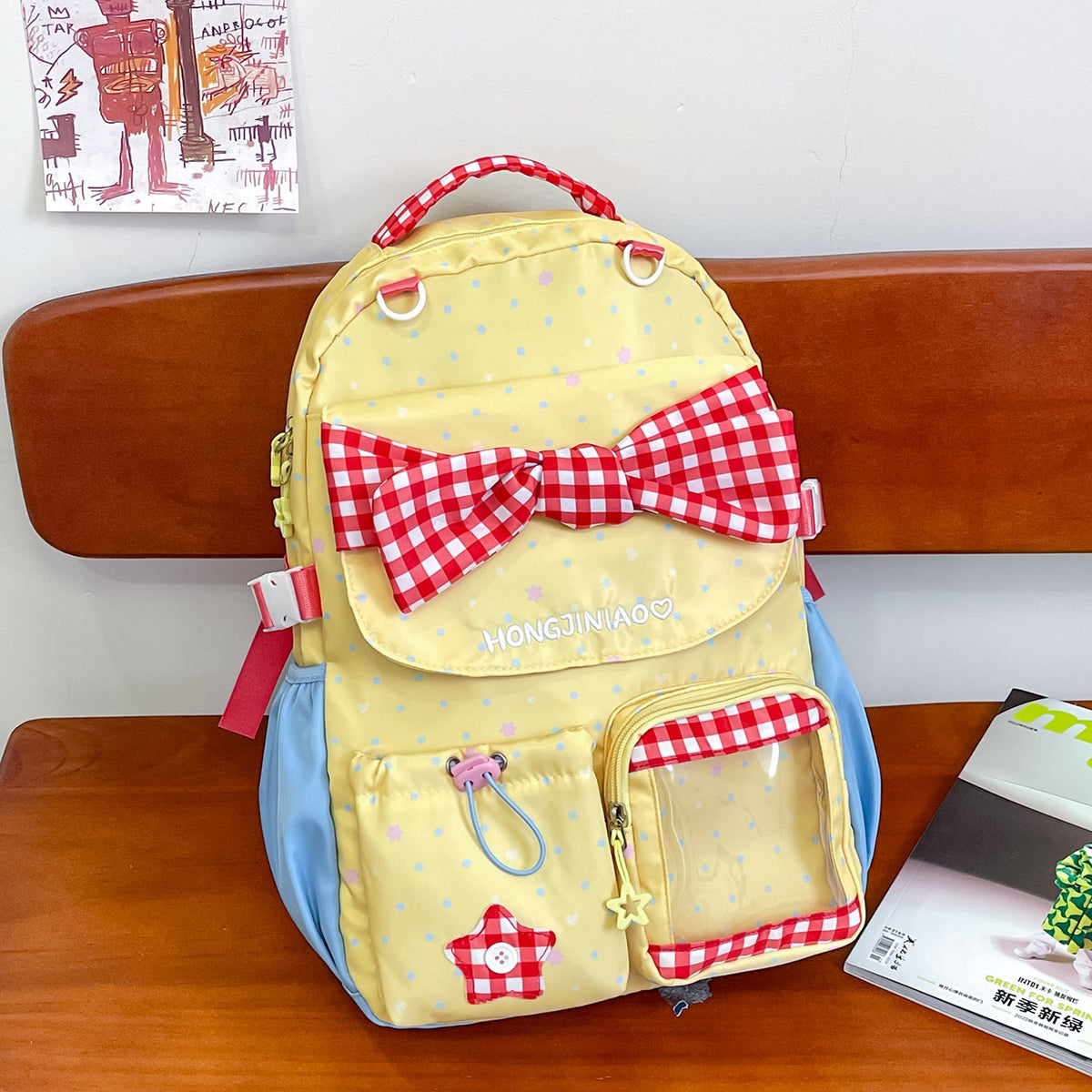 Playful Bow-Embellished Backpack LoungeYard — product view 6