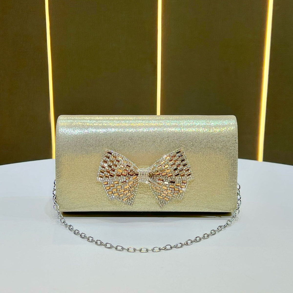 Bow-Decorated Evening Clutch — product view 3