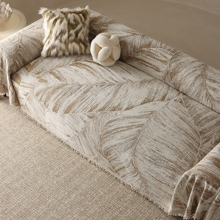 Artistic Leaf Pattern Throw Blanket — product view 7
