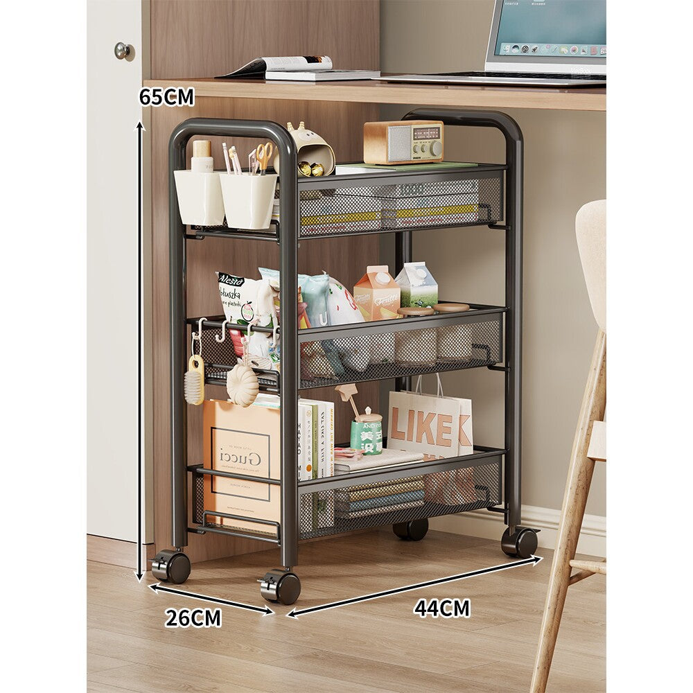 Multi-Tier Mesh Rolling Storage Cart — product view 6