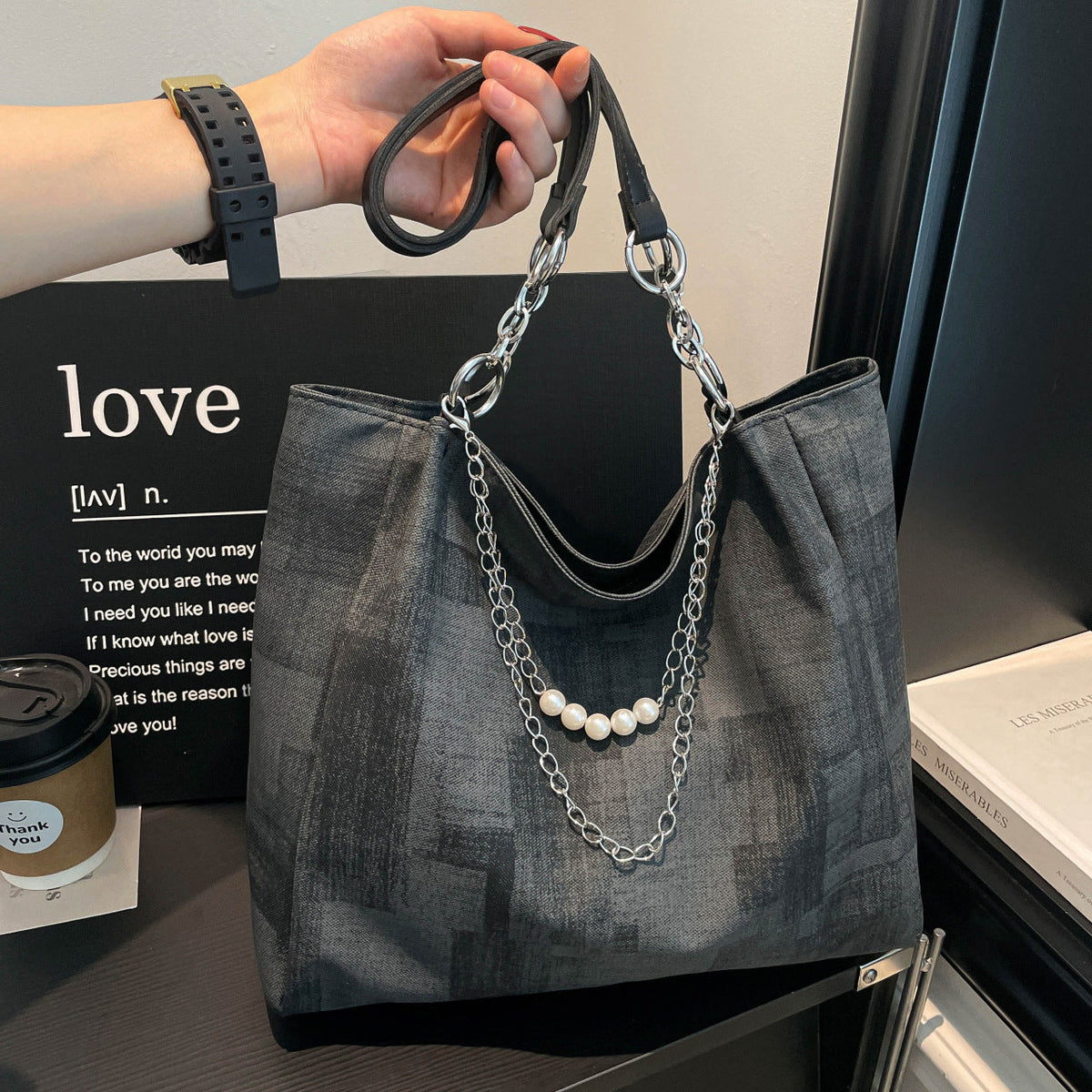 Chic Textured Shoulder Tote — product view 2