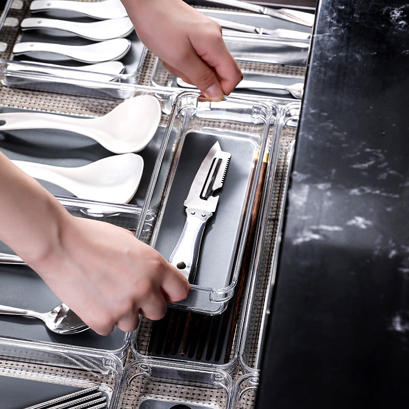 Narrow acrylic storage container for refrigerator door and drawers — product view 2