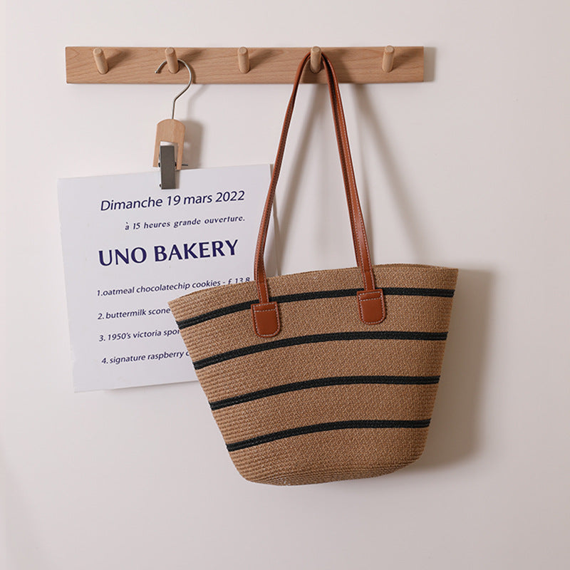 Elegant Bast Shoulder Bag with Striped Design LoungeYard — product view 7
