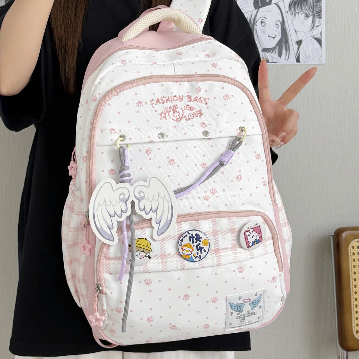Cute Bunny-Ear Backpack LoungeYard — product view 1