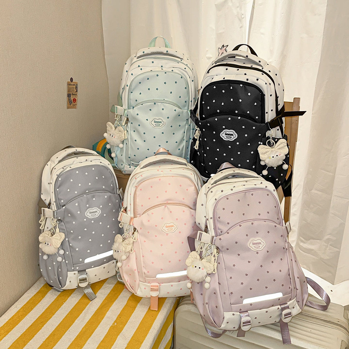 Star-Embellished Ergonomic Backpack LoungeYard — product view 4