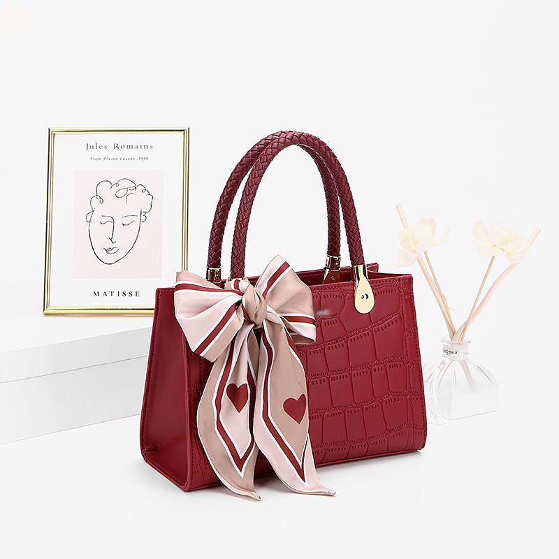 Structured Crocodile-Embossed Handbag LoungeYard — product view 4