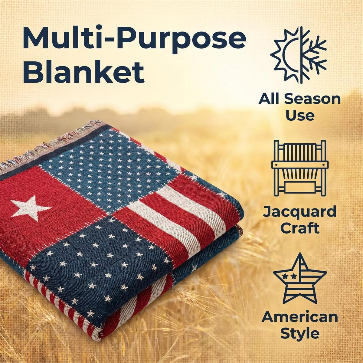 Vintage Patchwork Throw Blanket — product view 3