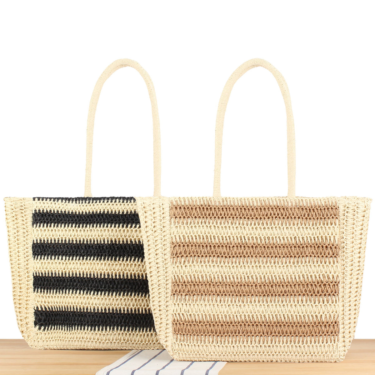 Beach bag with modern zebra pattern LoungeYard — product view 1