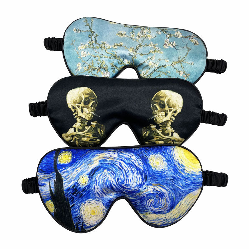 Unisex soft ergonomic sleep mask with contoured eye area and adjustable elastic band LoungeYard — product view 5