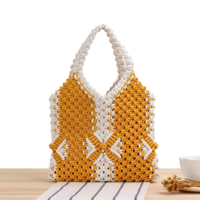 Handmade macrame bag with stylish design LoungeYard — product view 3