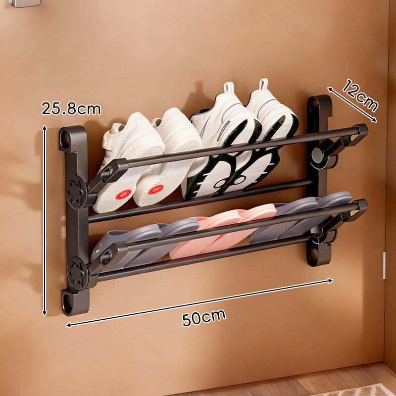 Over-Door Adjustable Two-Tier Angled Shoe Organizer Rack — product view 3