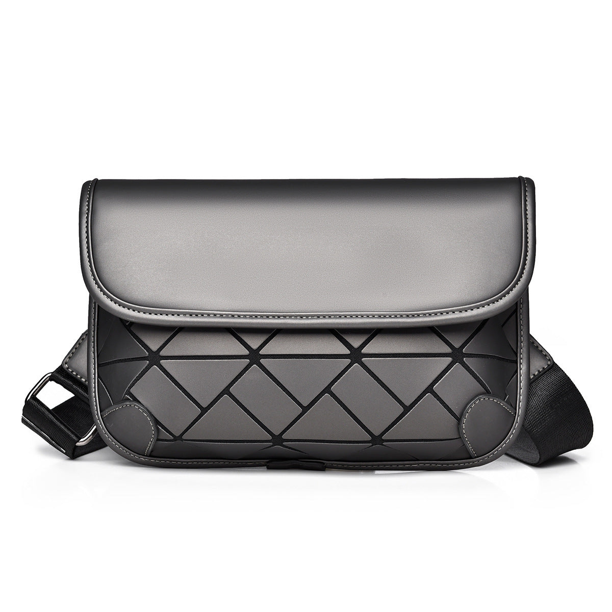 Stylish crossbody bag with geometric design LoungeYard — product view 3