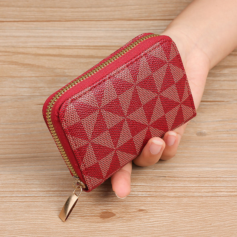 Geometric Patterned Zippered Coin Purse LoungeYard — product view 3