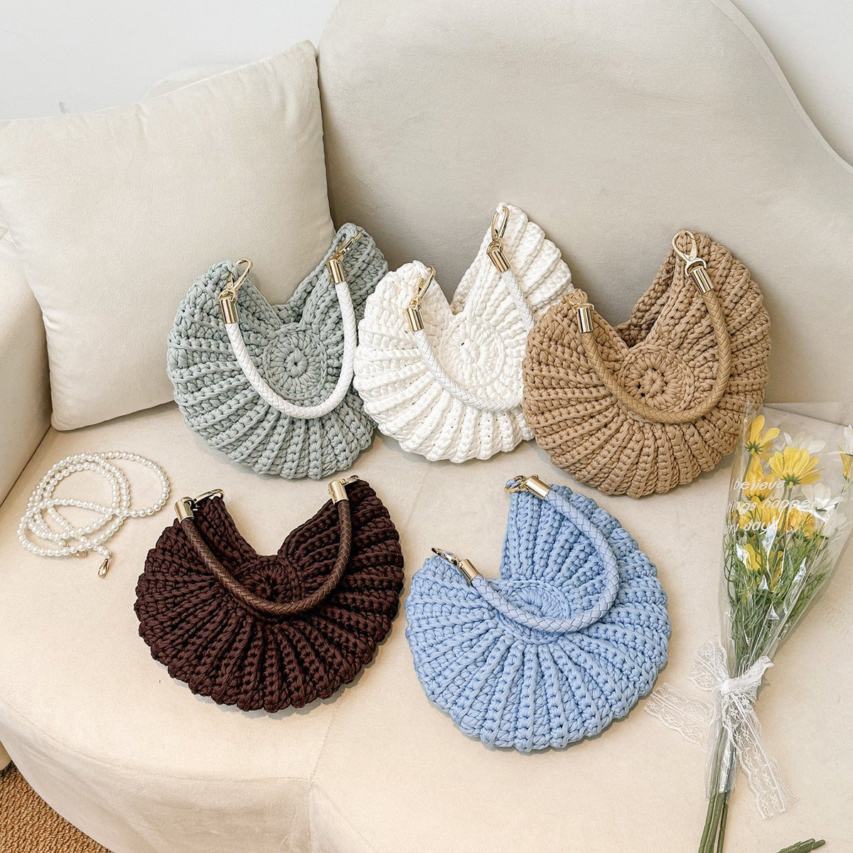 Handmade Crossbody Bag in Shell Design LoungeYard — product view 4