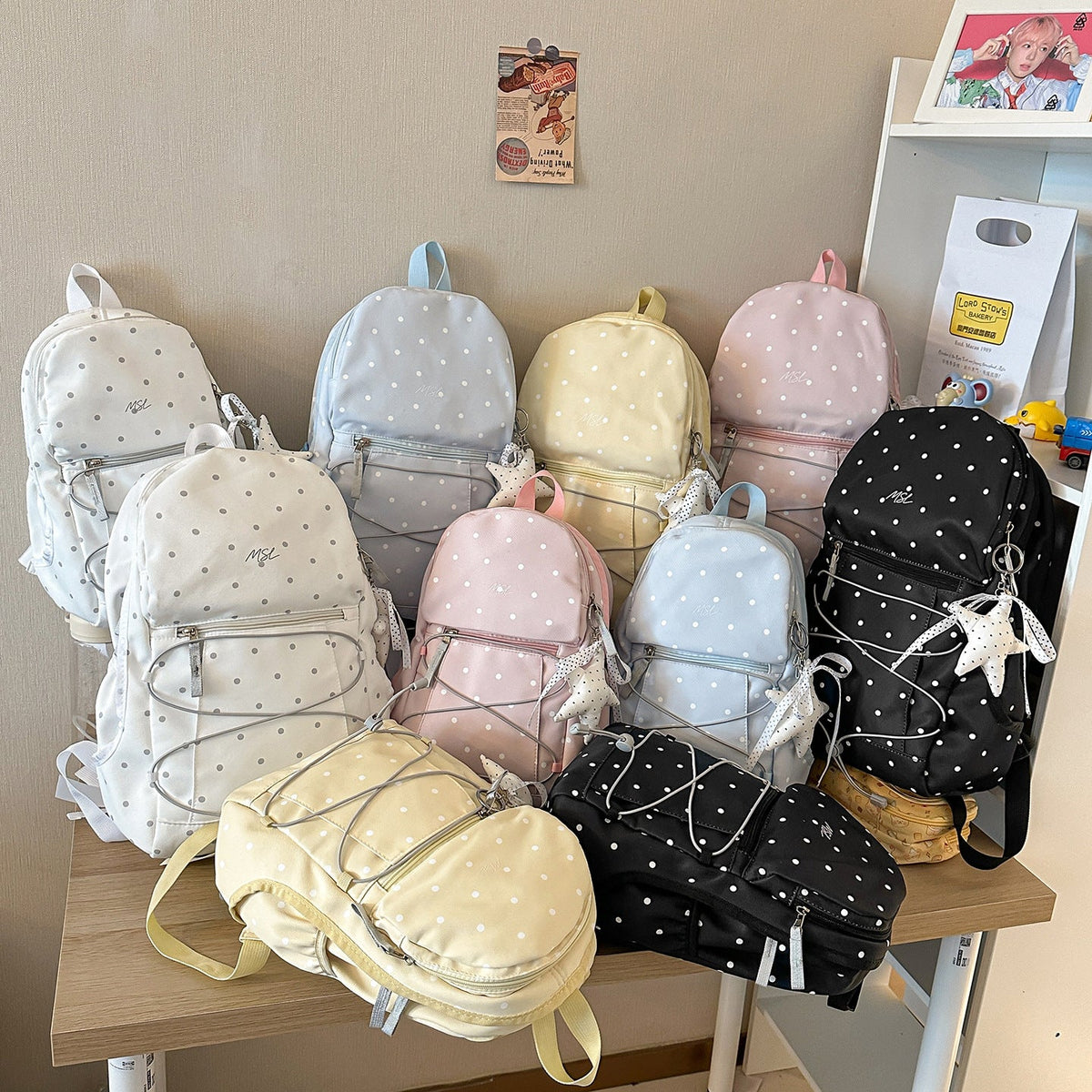 Casual Polka Dot Mini Backpack LoungeYard — product view 4