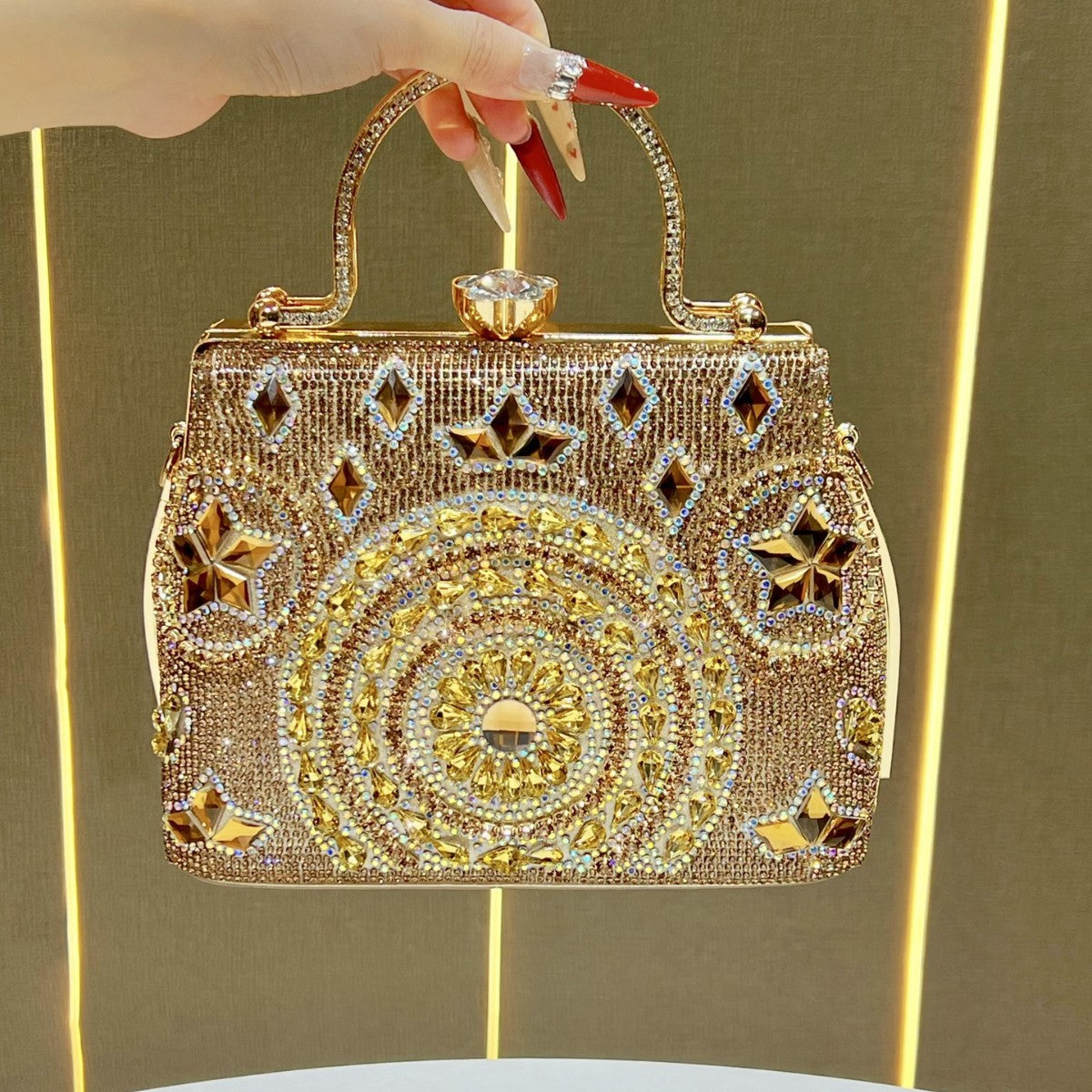 Crystal Embellished Evening Clutch — product view 1
