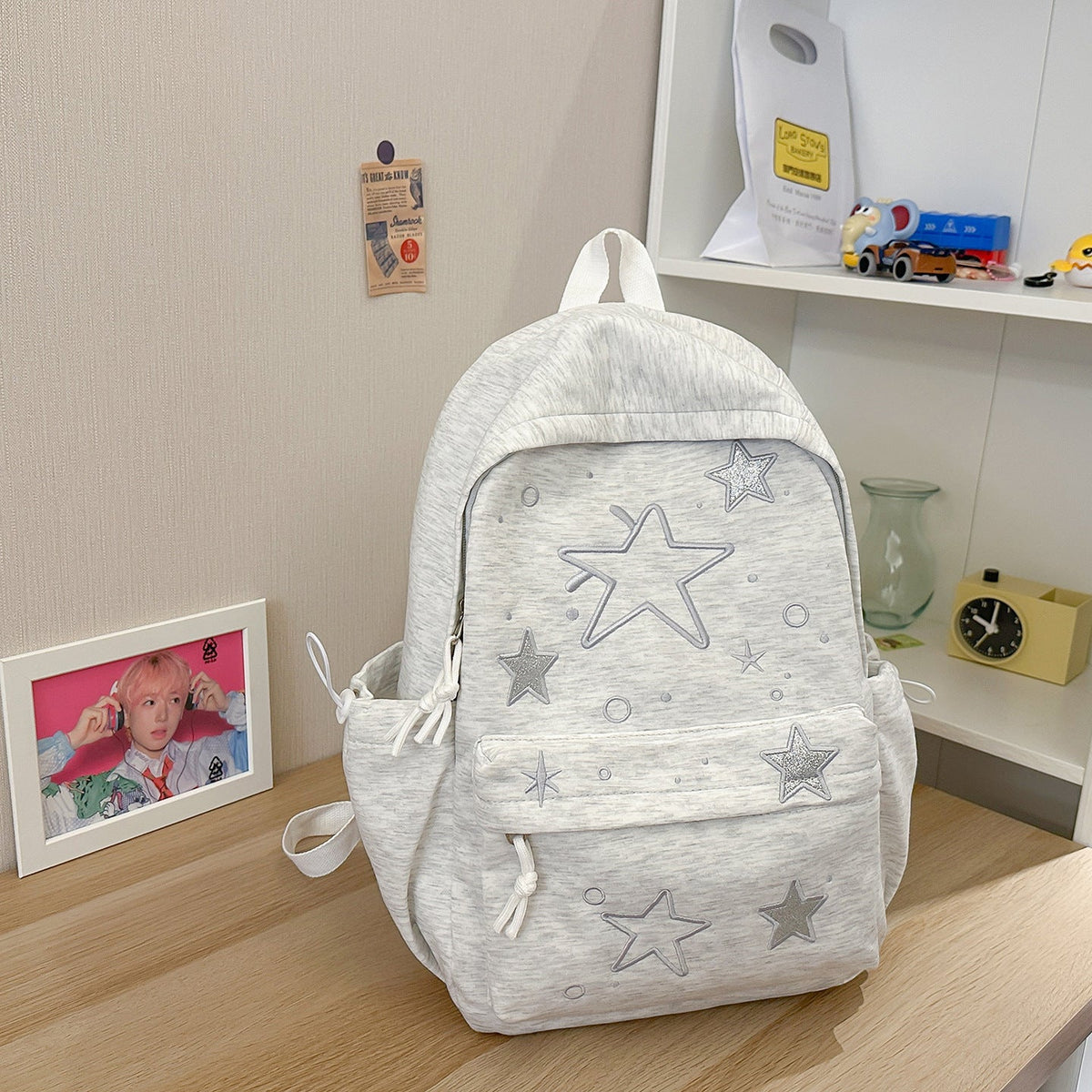 Cute Star-Embellished Backpack LoungeYard — product view 7