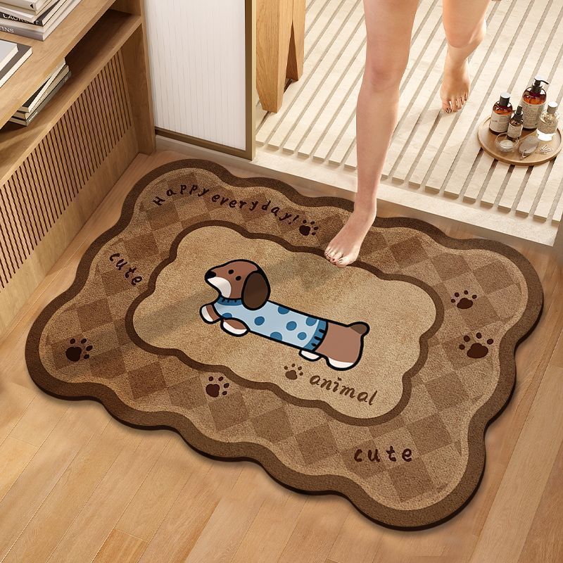 Cute Cartoon Dog-Themed Plush Bath Mat — product view 6