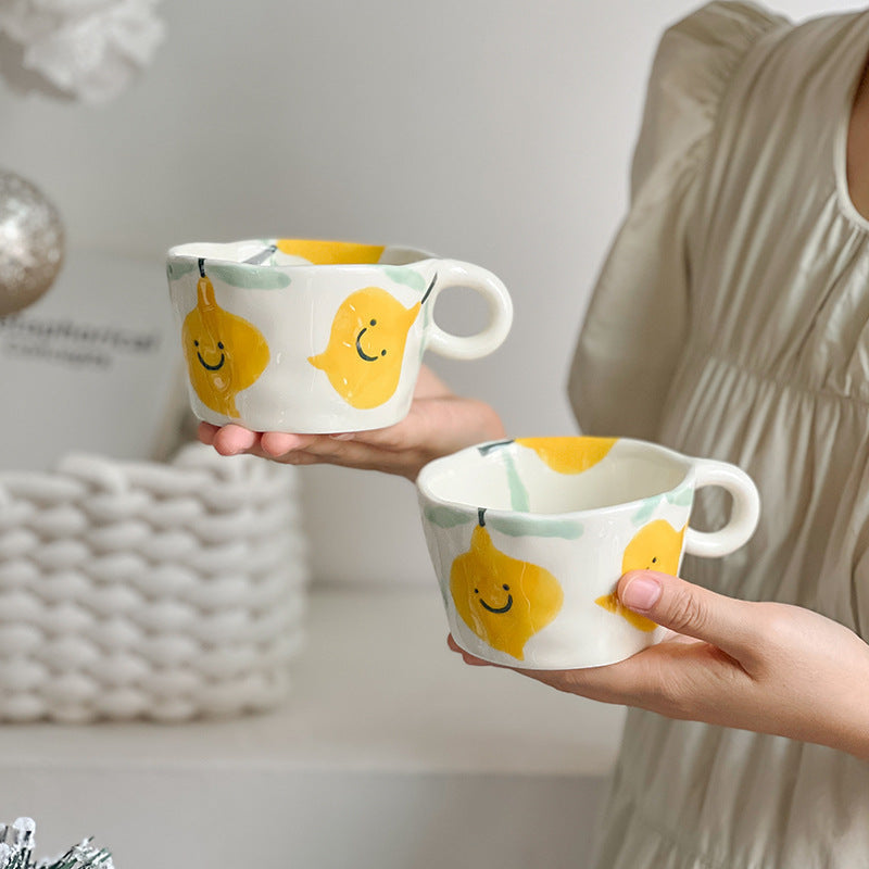 Ceramic mug with hand-painted penguin pattern — product view 2