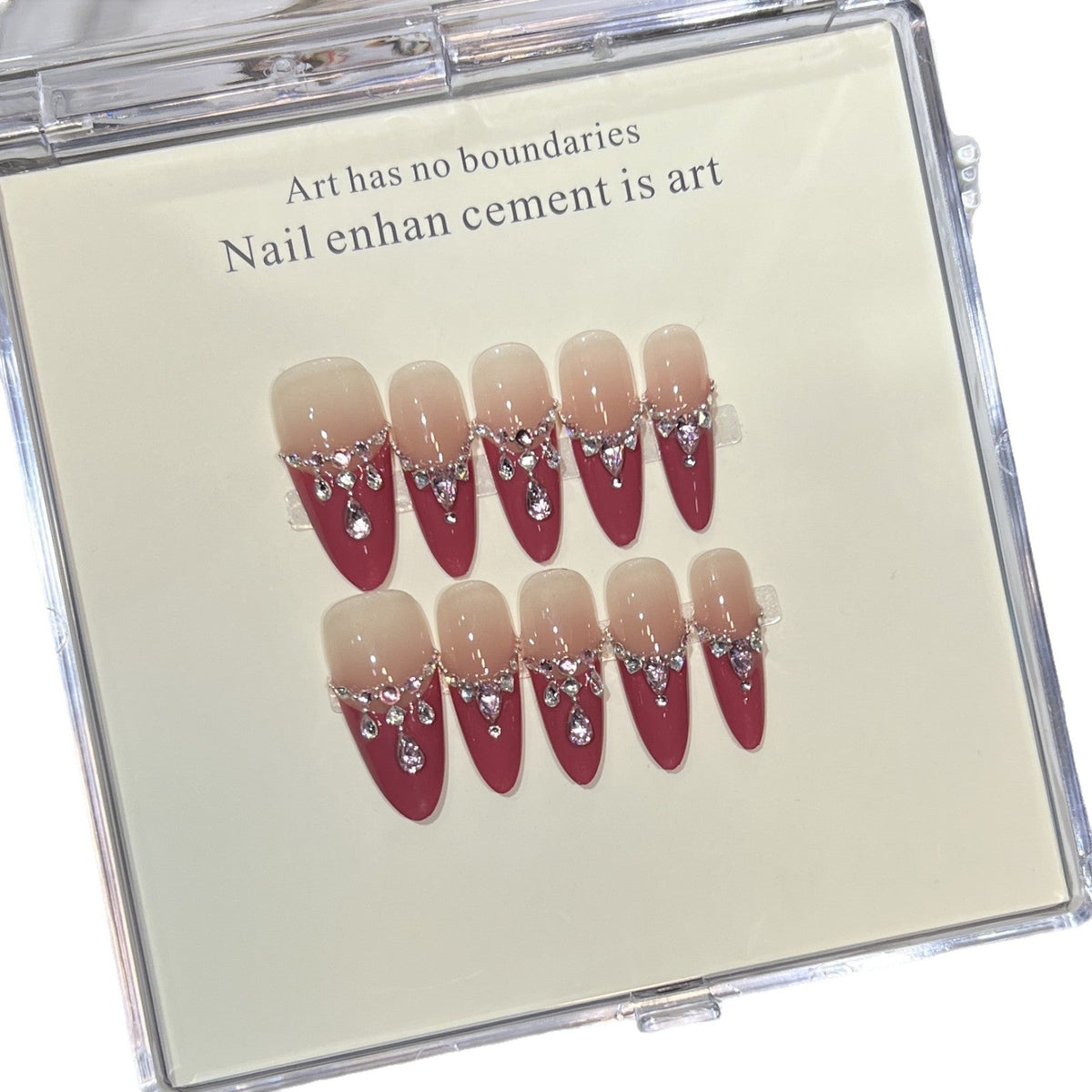 Glamorous Rhinestone-Accented Stiletto Press-On Nails — product view 4