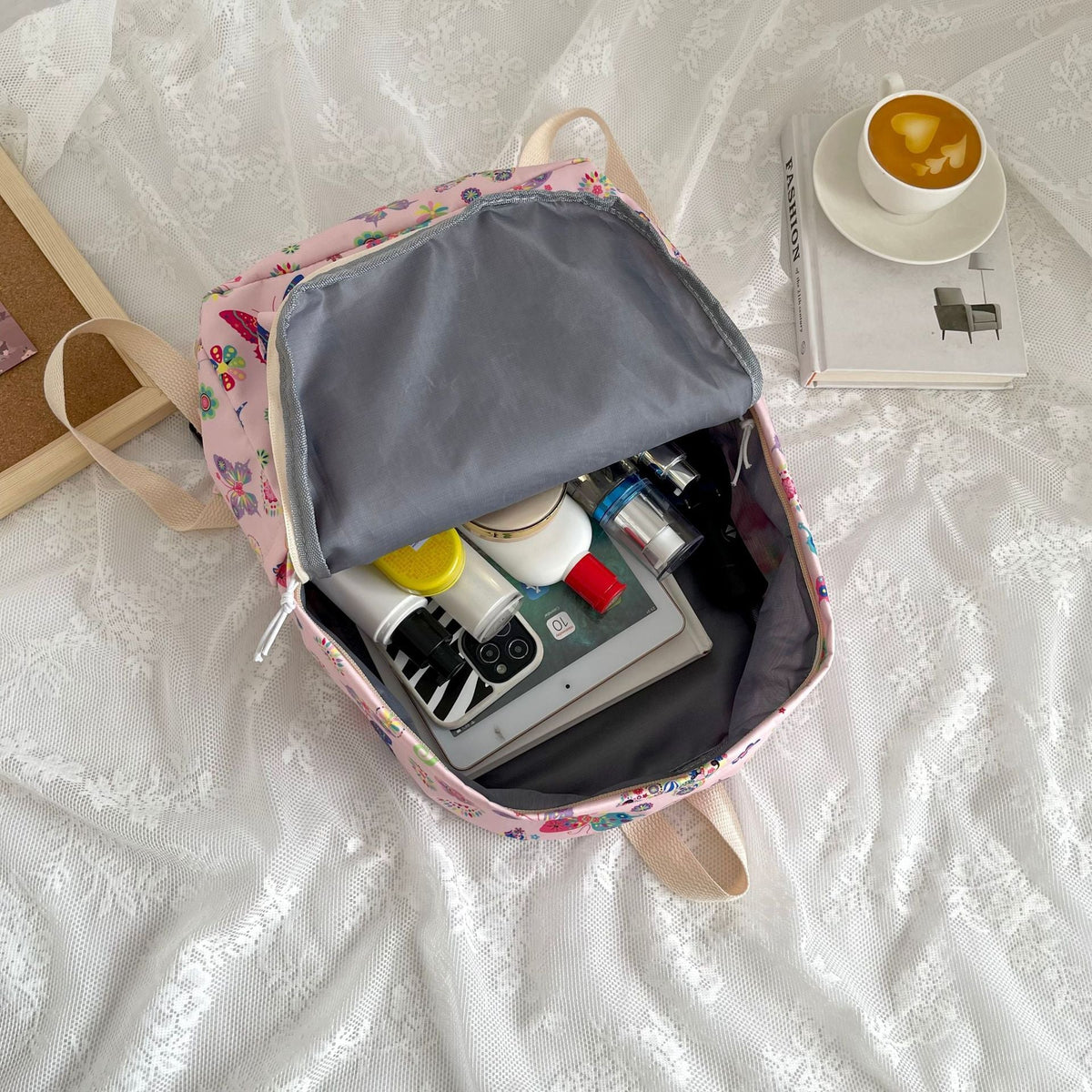 Butterfly Print Casual Backpack LoungeYard — product view 4