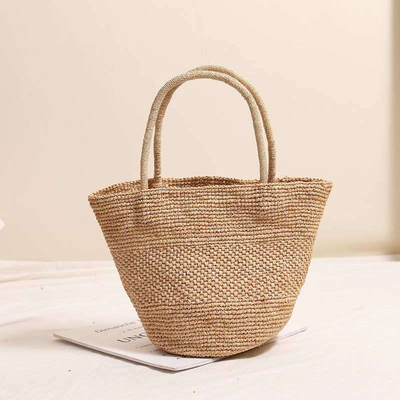 Handmade wicker tote bag with sturdy handles LoungeYard — product view 3