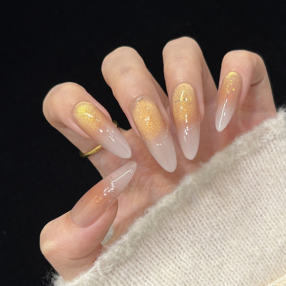 Glitter Gradient Stiletto Press-On Nails — product view 4