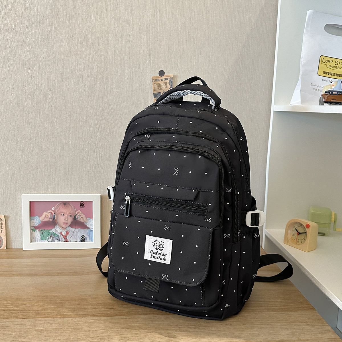 Multi-Pocket Patterned Backpack LoungeYard — product view 7
