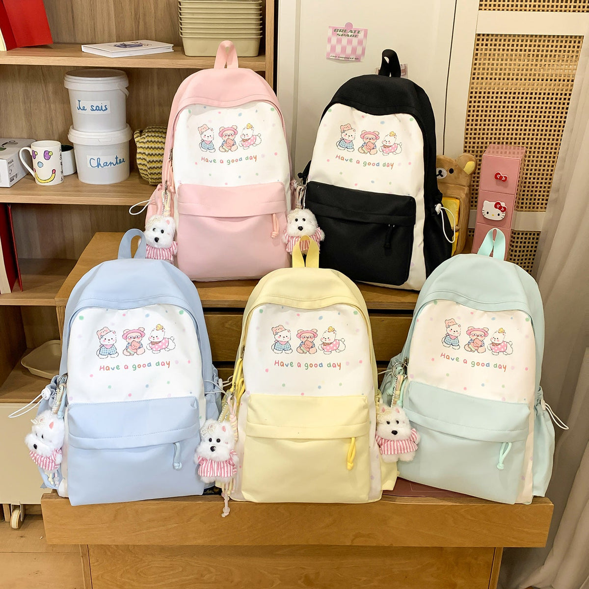 Cute Illustrated Animal-Themed Backpack LoungeYard — product view 4