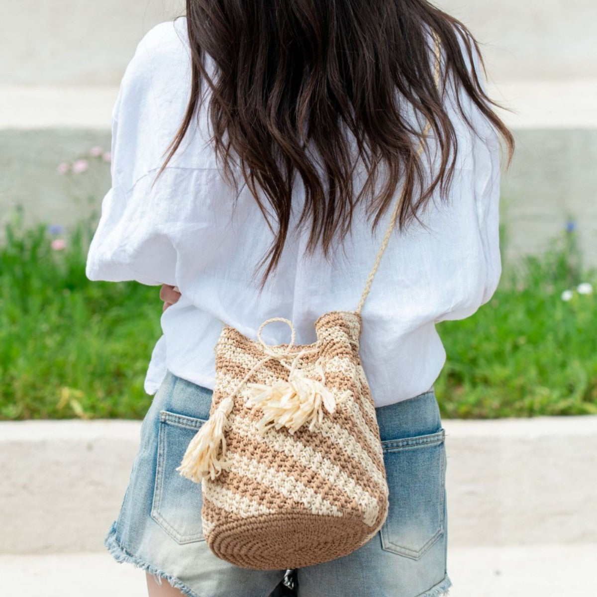 Structured Macrame Shoulder Bag LoungeYard — product view 4
