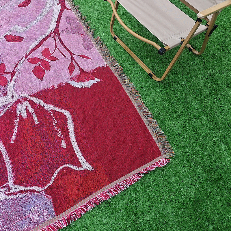 Artistic Floral Pattern Throw Blanket — product view 4