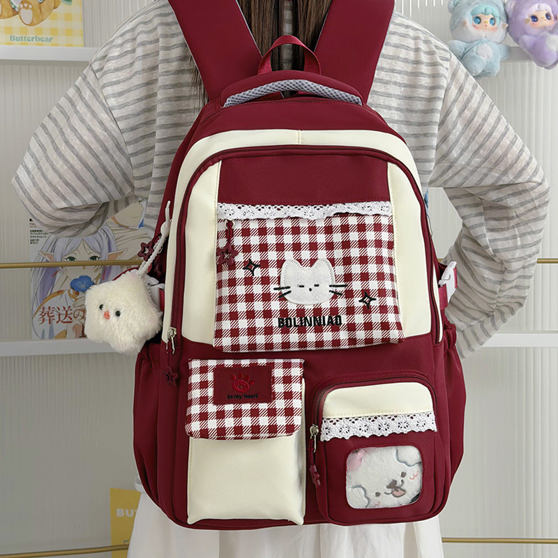 Cute Cartoon Cat-Themed Backpack LoungeYard — product view 2