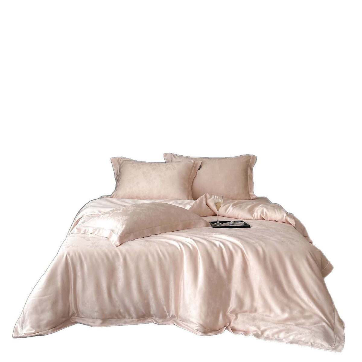 Noble satin bedding set with woven floral relief and envelope edge — product view 5