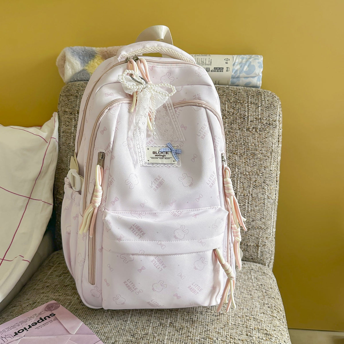 Cute Cartoon Graphic Design Backpack LoungeYard — product view 6