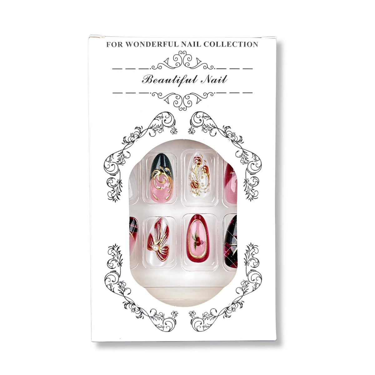 Artistic Floral-Embellished Press-On Nail Set — product view 4