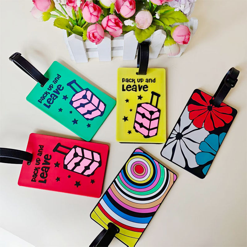 Unisex Vibrant Geometric Pattern Luggage Tag LoungeYard — product view 6