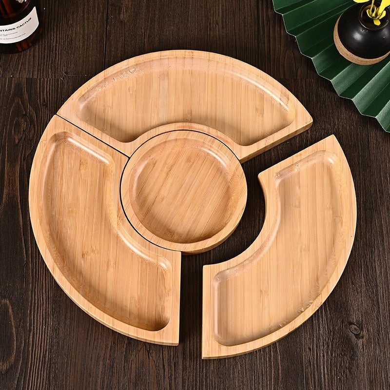 Multi-Compartment Wooden Snack Serving Tray Bowlift — product view 5